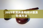 2025年滞纳金相关问题探讨：定义、计算及影响因素